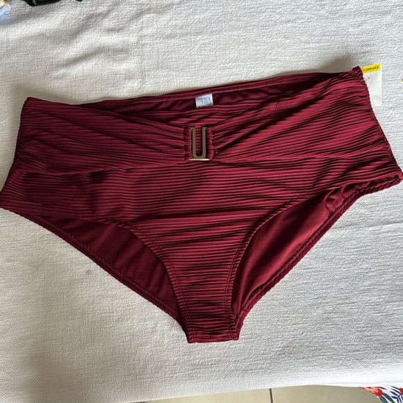 Time and tru Burgundy High-Waisted Bikini Bottoms size 3x NWT🍀 - Picture 2 of 6